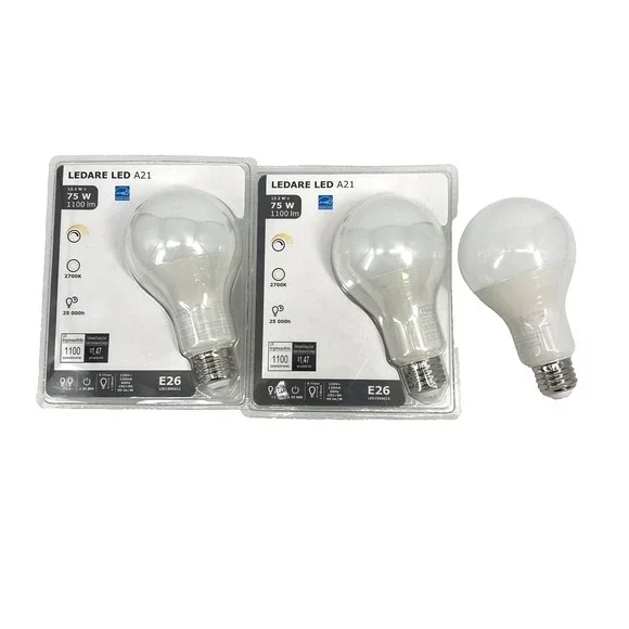 IKEA LEDARE LED A21 Light Bulb 12.2W = 75W 1100 Lumen E26 White 2 Sealed +1 Open