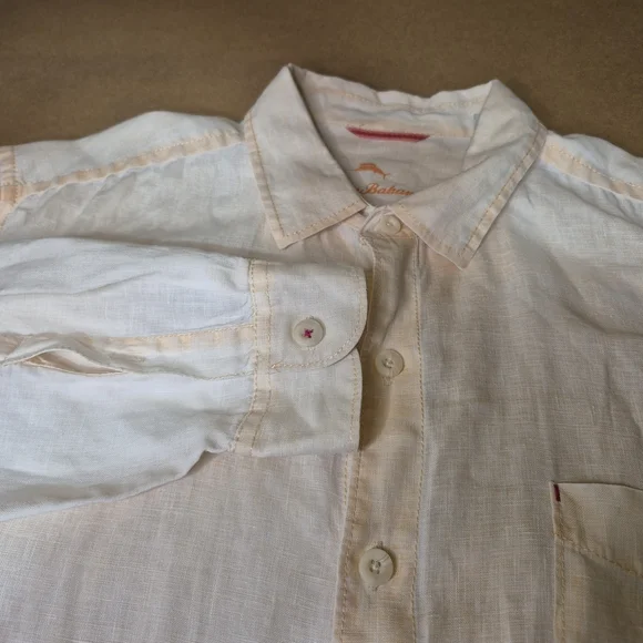 Tommy Bahama Light Orange Button Down Linen Shirt 2755/2
