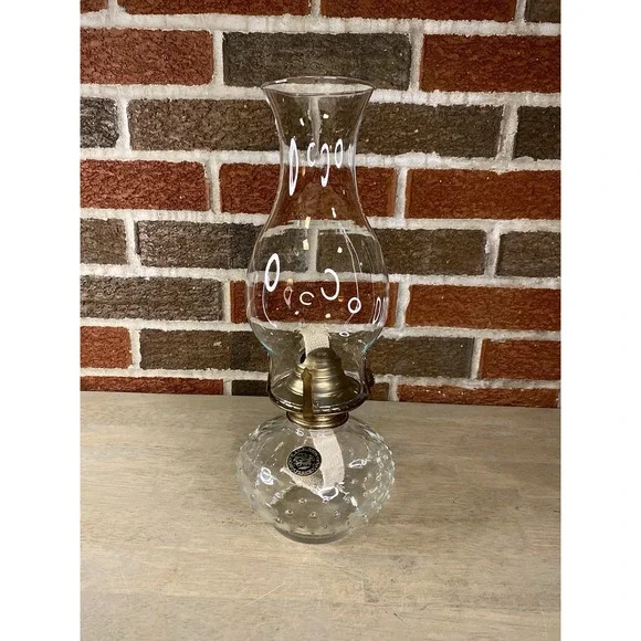 Lamplight Farms Vintage Oil Kerosene Lamp Hobnail Bumpy Chimney Top‎ Hurricane