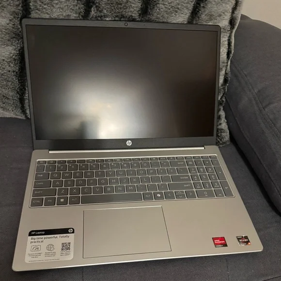 HP Gray Laptop with Black Keyboard