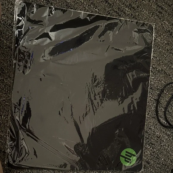HP Black Mouse Pad with Green Logo
