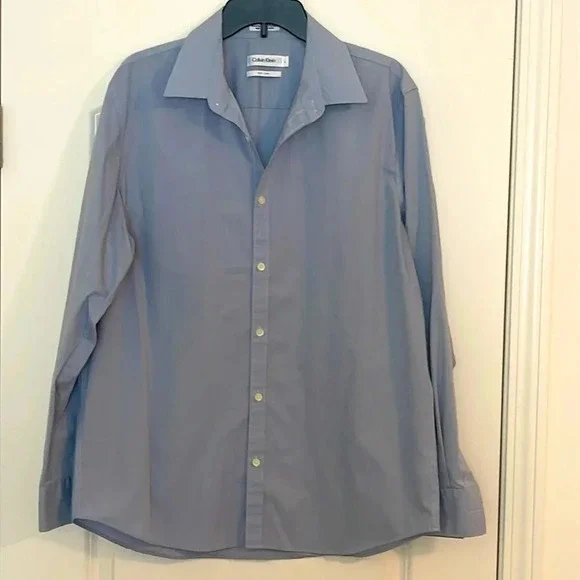 Men's Calvin Klein Non-Iron Striped Long Sleeve Button-Front Shirt Size Large