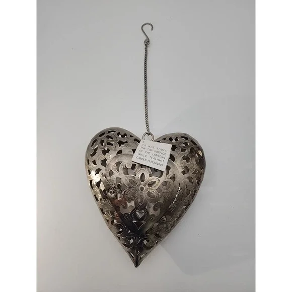 Iron cutwork hanging Heart‎ shaped Lantern