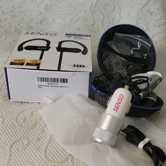 SENSO Black and Silver Bluetooth Headset with Noise Cancellation