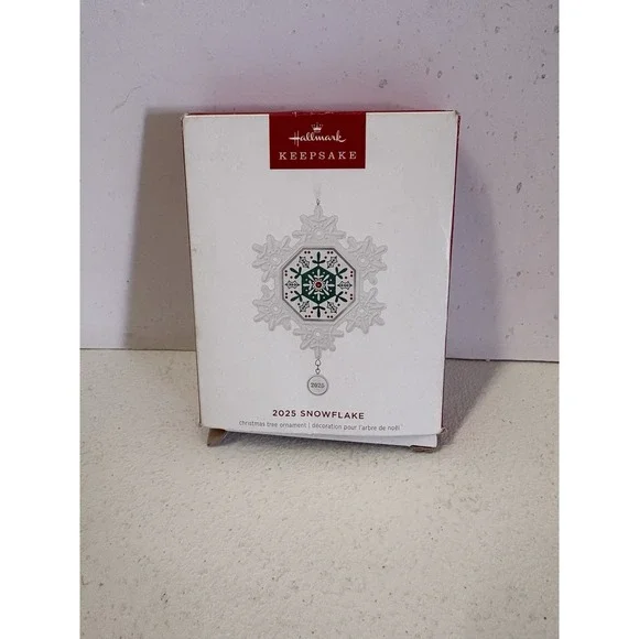 Hallmark Keepsake 2025 Snowflake Christmas Tree Ornament Porcelain