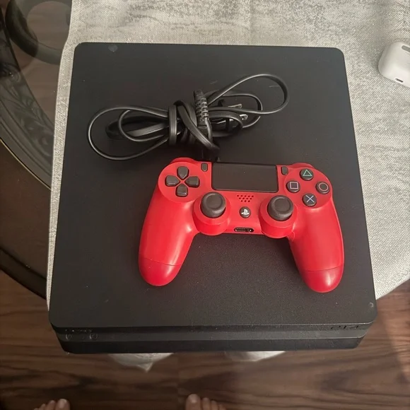 PS4 slim Sony Black and Red Console with DualShock 4