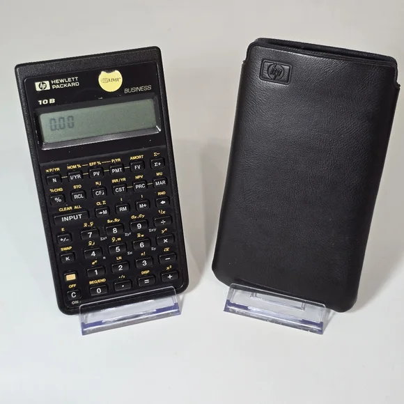 Vintage Hewlett Packard HP 10B Business Calculator w/ Slipcover & Battery (AIMR)