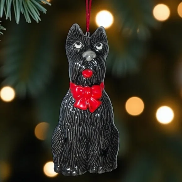 Dept. 56,Scottie dog ornament, vintage, glass, no paint loss or damage, adorable
