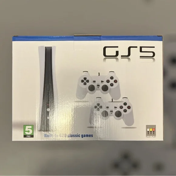 Pro Video Game Console with Dual White Controllers