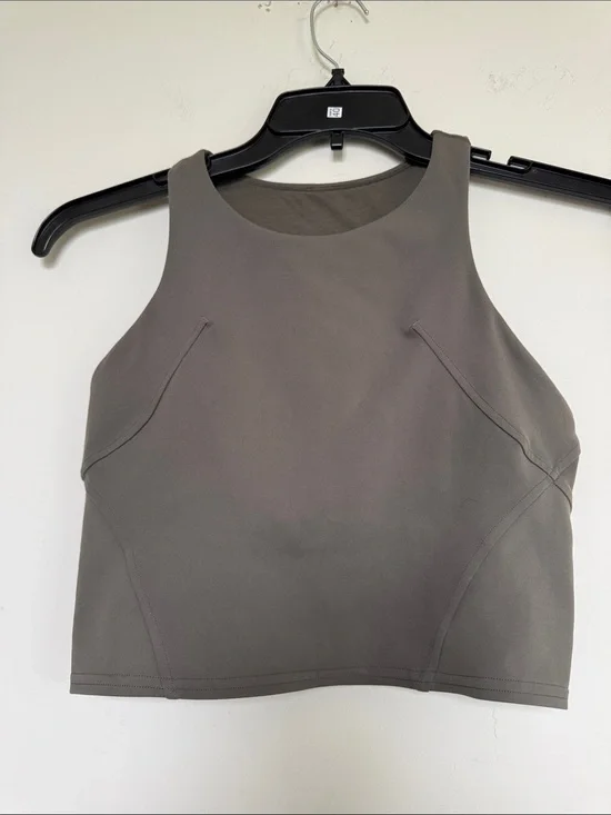 lululemon athletica Racerback Crop Top in Taupe Green