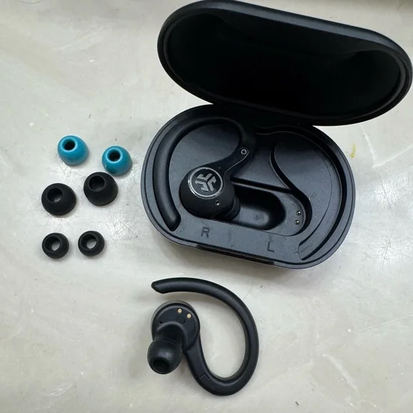 J Lab Black Wireless Earbuds with Charging Case