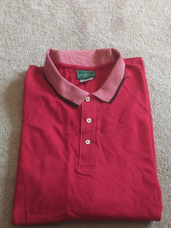 Outer Banks Red Polo Shirt with Contrast Collar