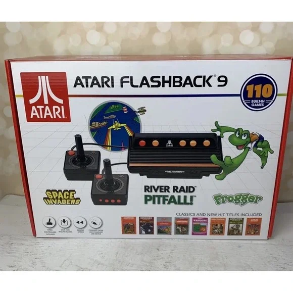 Atari Flashback 9 HDMI Retro Console Built-in Games 110 W 2 Controllers AtGames