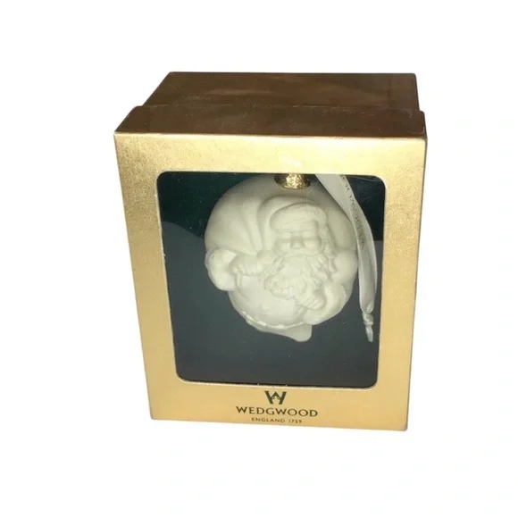Wedgwood Jasperwear Puffed Santa Christmas Ornament.