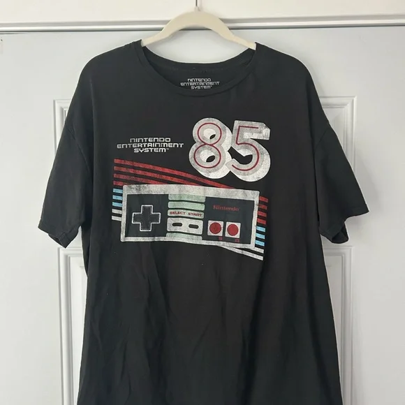 Nintendo Black Retro Console Graphic T-Shirt