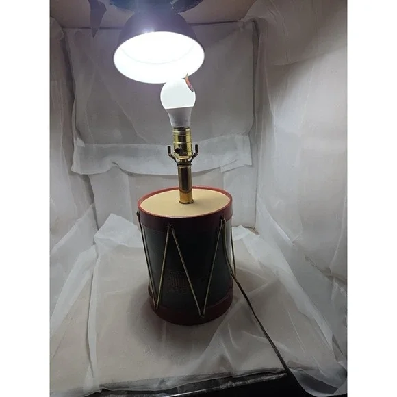 VTG Handmade 1940s Drum Lamp Great Seal of America Tested Working