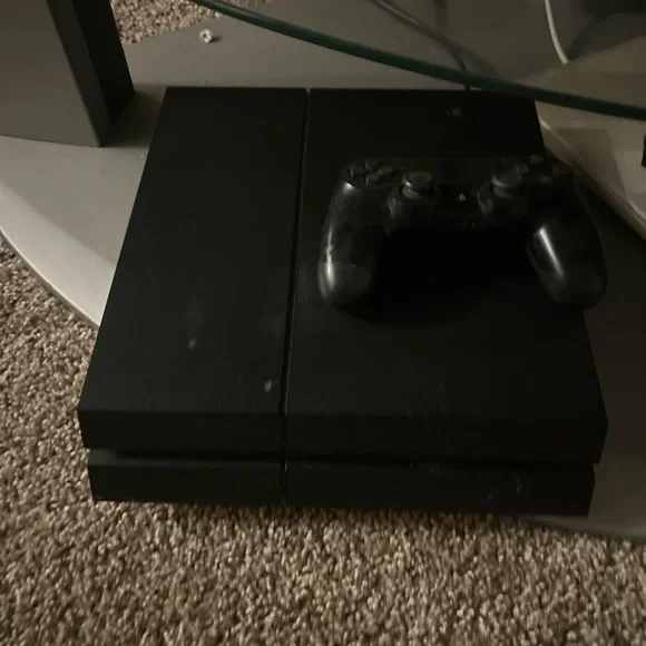 Black Gaming Console with Controller