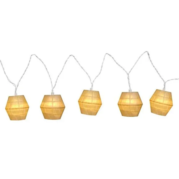 Wooden Lantern LED String Lights NWT