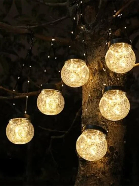 Solar Lantern Outdoor Hanging Light Waterproof LED Garden Patio Yard Decor
