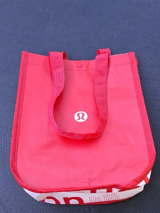 lululemon athletica Bright Pink Compact Tote Reusable Bag