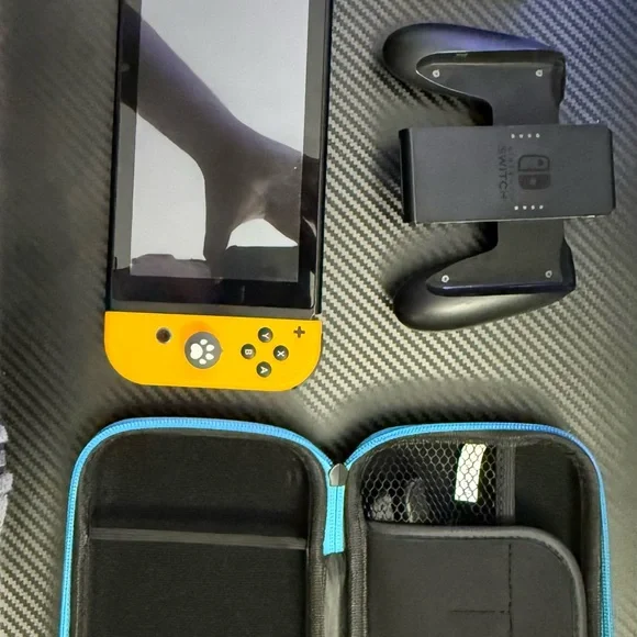 Yellow Gaming Console with Accessories