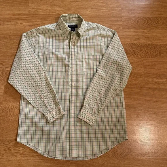 Brooks Brothers Shirt‎ Men's Medium Multicolor Plaid Non-Iron 100% Cotton Preppy