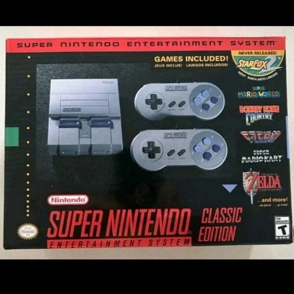Supet Nintendo SNES Classic Edition Mini Console With 21 Games & Two Contollers