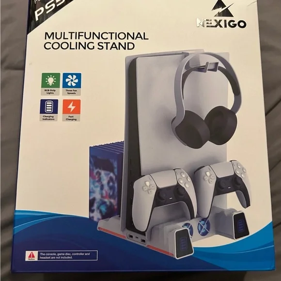 Multifunctional Cooling Stand for PS5 - White and Black