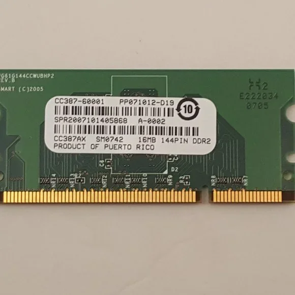 HP CC387AX 16MB 144-pin DDR2 SDRAM Memory Module HP LJ 3005 CC387-60001