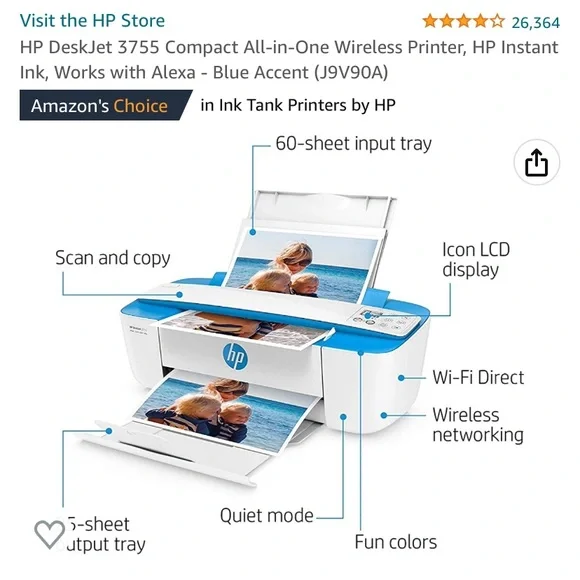 Hp wireless printer, copier and scanner