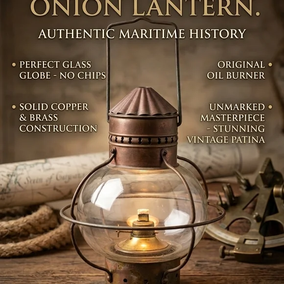 Vintage Copper and Brass Onion Lantern