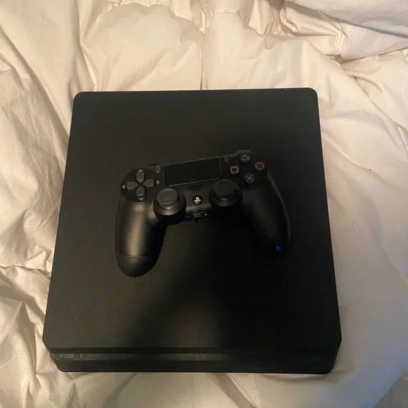 Sony Black Gaming Console with Controller