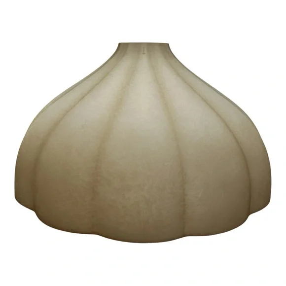 Torchiere Floor Lamp Glass Shade REPLACEMENT Amber Alabaster Fluted Clam Shape