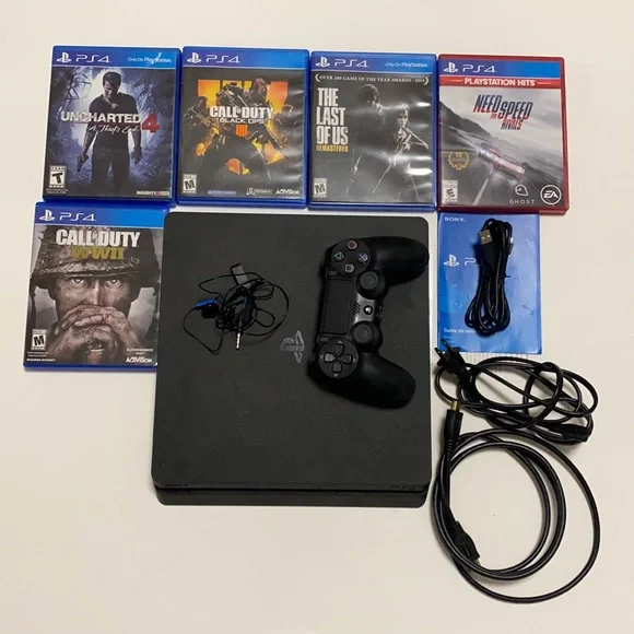 PlayStation 4 Slim 1TB Console and 5 Games