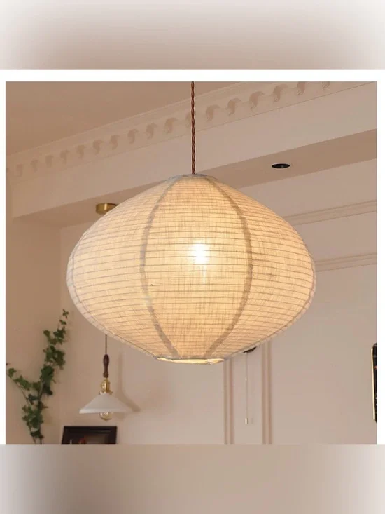 Oval Hanging Lamp Shade Only, 16 Inch Faux Linen Pendant Lamp Shade