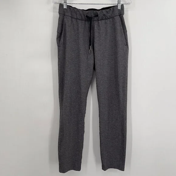 Lululemon Heathered Gray Drawstring Straight Leg Pants Size 4