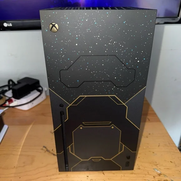 Microsoft Xbox Console - Black with Gold and Blue Accents