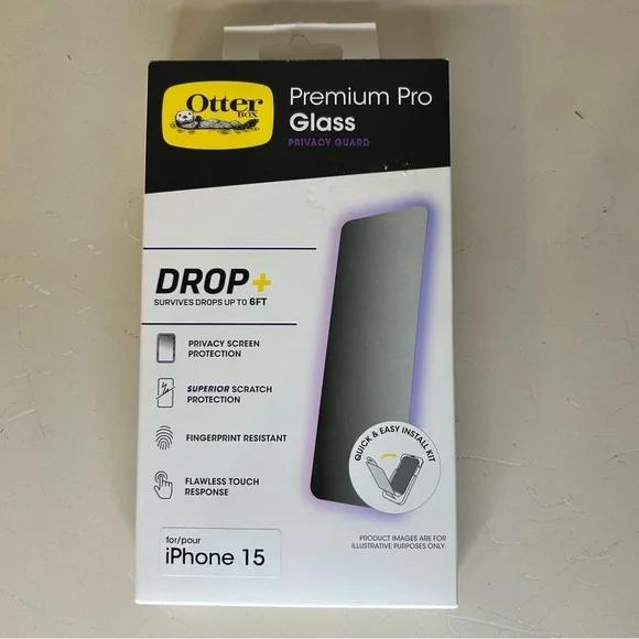 *NEW* OtterBox Premium Pro Glass Screen Protector for iPhone 15, Privacy Guard