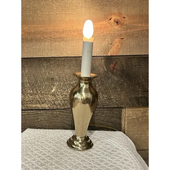 Polished Brass Accent Electric Lamp 9