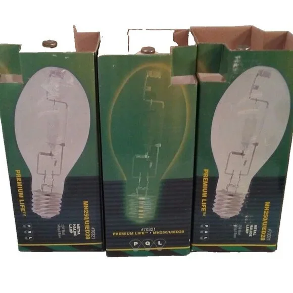 Mogul Base Metal Halide Light Bulb Lot 3 U ED28 250W Premium Life MH250 70321