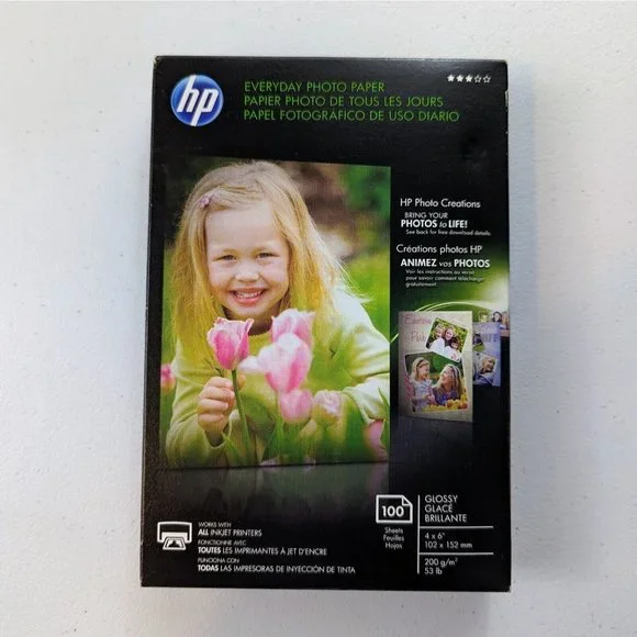 HP Everyday Photo Paper Glossy 100 Sheets 4 x 6