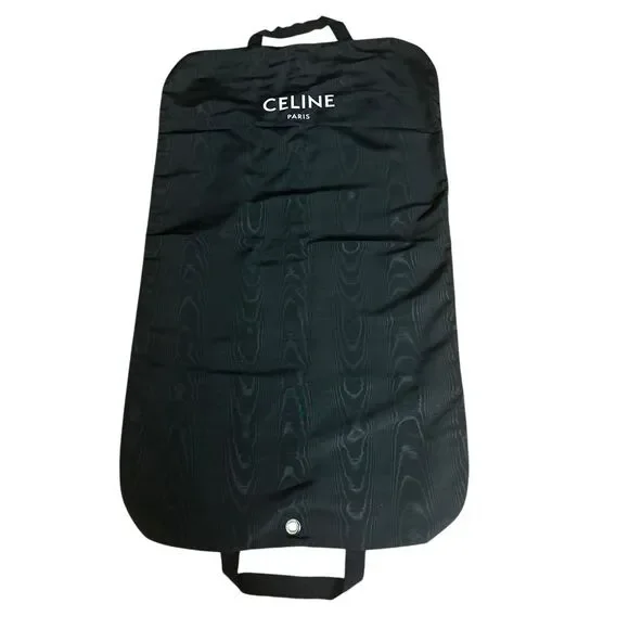 Authentic Celine Paris foldable garment bag grosgrain Black Size 45 x 26 “