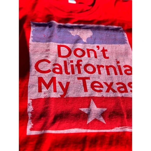 Gildan T-Shirt Mens 3XL Red Don't California My Texas Graphic Tee Cotton