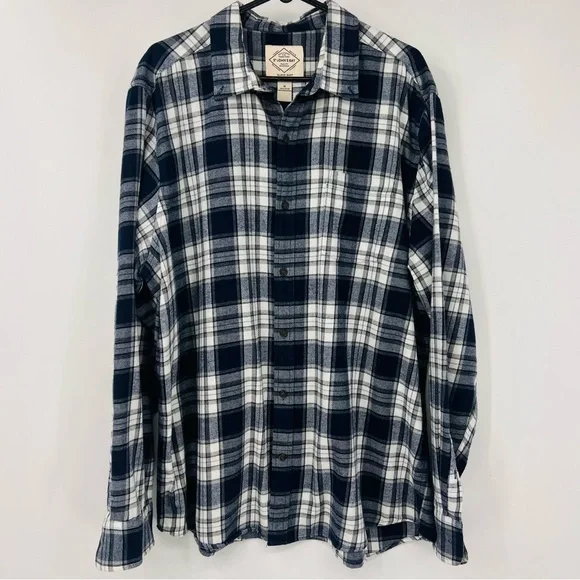 Men’s St Johns Bay Button Up Flannel Shirt Plaid Striped Size XL