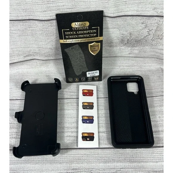 Samsung Galaxy A42 5G Rugged Case Holster + 2 Pack Screen Protectors