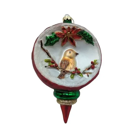 Mercury Glass Christmas Ornament Vintage Bird‎