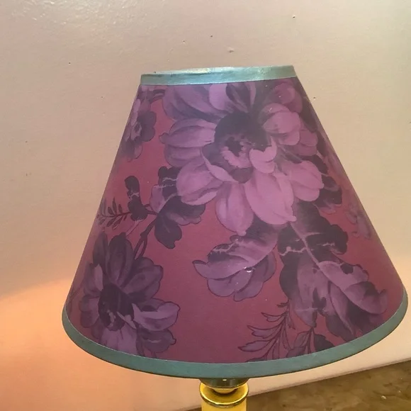 Laura Ashley Floral Small Clip-on Lampshades 4.75 High X 6.5 Bottom X 2.5 Read