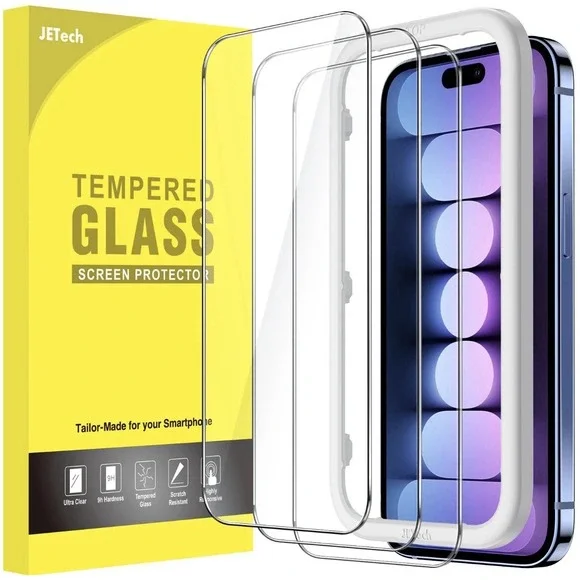 2 Packs Of 3 JETech Screen Protector for iPhone‎ 15 Plus Tempered Glass 6 Total