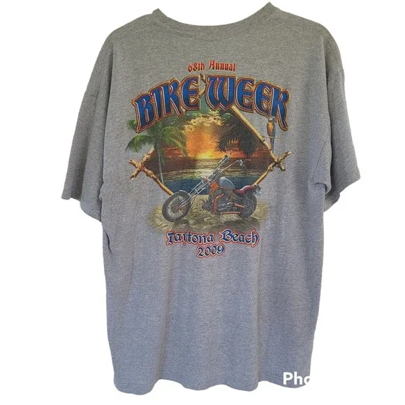 2009 68th Annual Daytona Beach Bike Week Black Men's T-Shirt, Size L