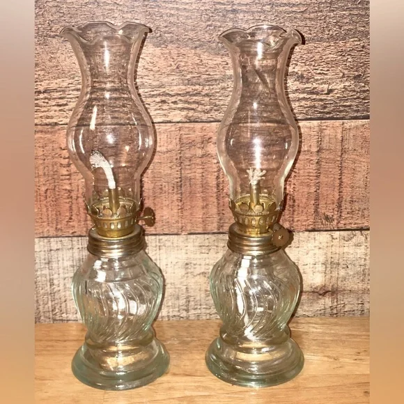 Vintage Miniature Glass Oil Lamps